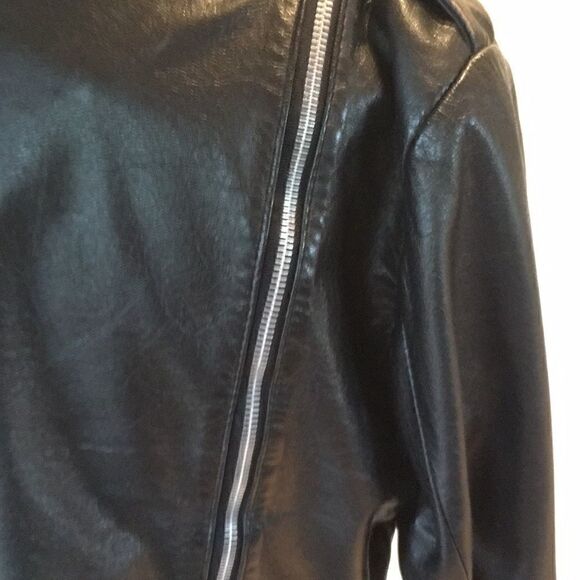 Leather Cafe Racing Jacket Adjustable Johnnie Owens black zippers jacket 38 ML - Picture 6 of 9